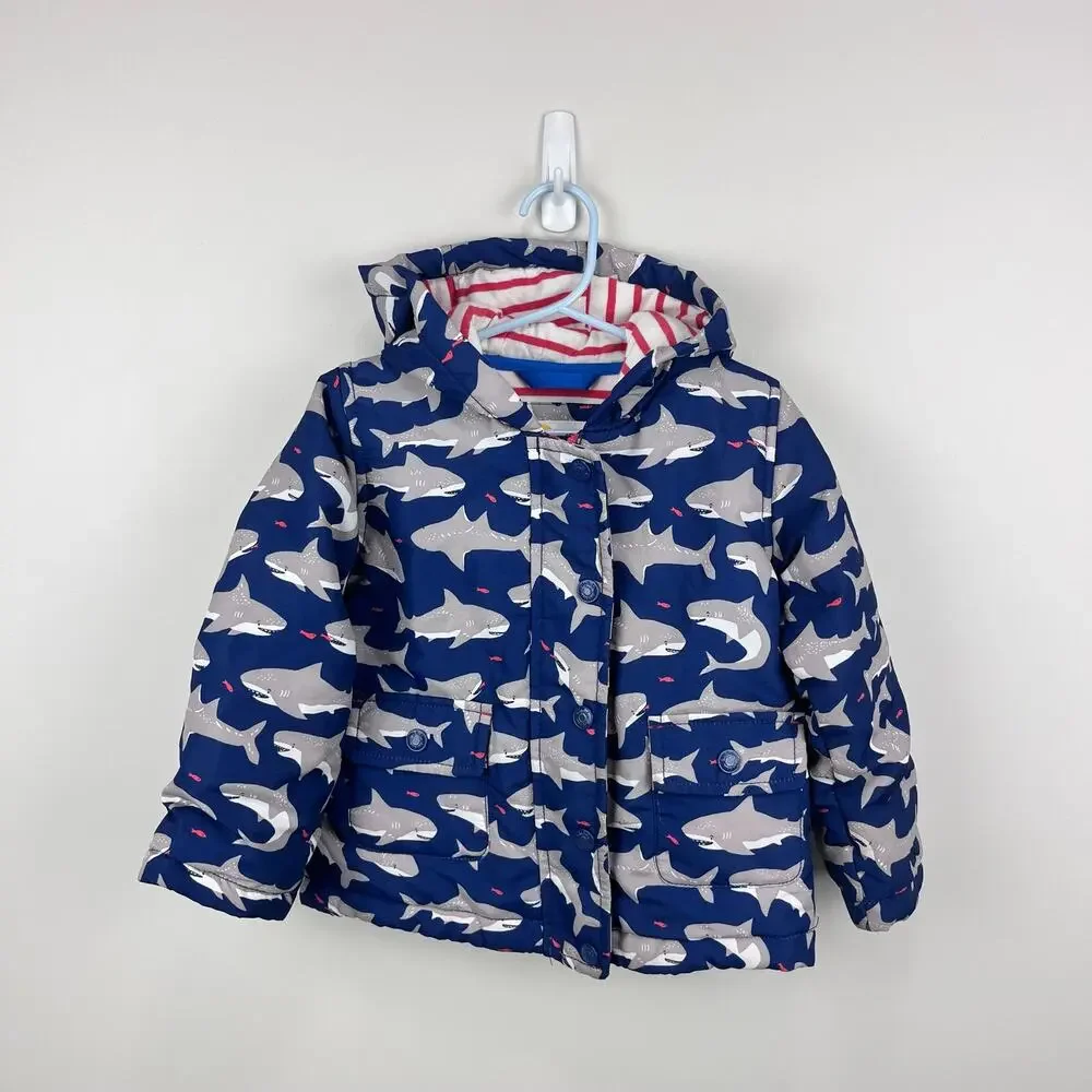 Mini Baby Boden Navy Blue Shark Jacket 3-4